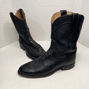 Tecovas The Earl Midnight  Black Cowhide Leather Roper Boot Men Sz US 10D 1002
